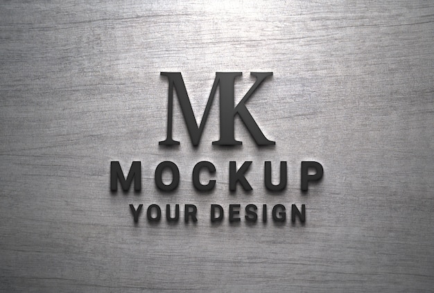 PSD marble logo design mockup with lights