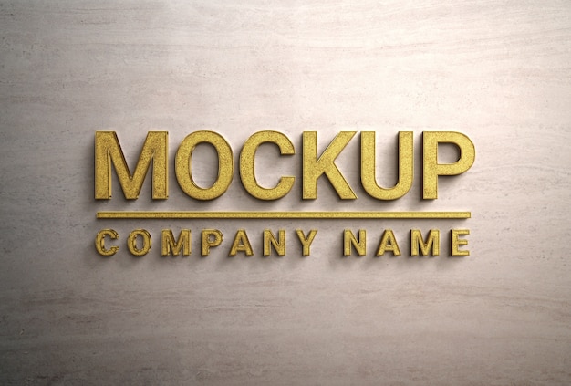 PSD mockup di design con logo in marmo con luci