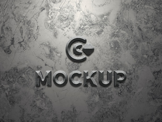 PSD marble logo mockup design