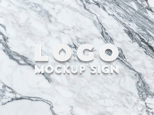 PSD mockup del logo in marmo