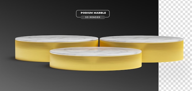 PSD podio in marmo 3d rendering realistico con sfondo trasparente