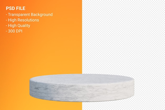 PSD design minimale del podio in marmo nella rappresentazione 3d isolata