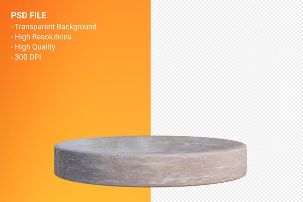 Design minimale del podio in marmo nella rappresentazione 3d isolata