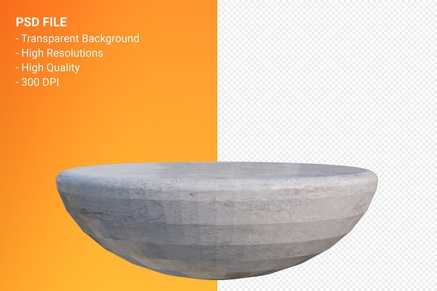 Marble podium minimal design in 3d rendering isolated
