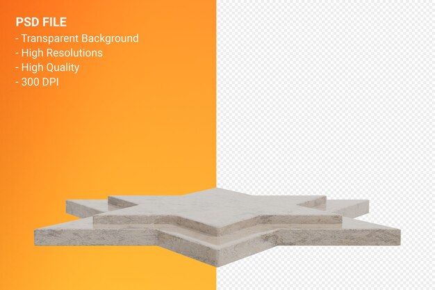 PSD design minimale del podio in marmo nella rappresentazione 3d isolata