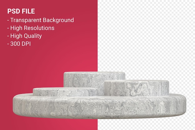 Marble Podium minimal isolated for cosmetic product presentation