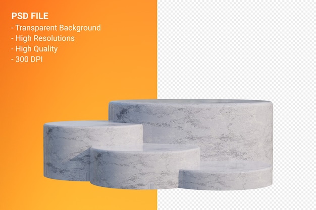 Marble podium minimal isolated for cosmetic product presentation