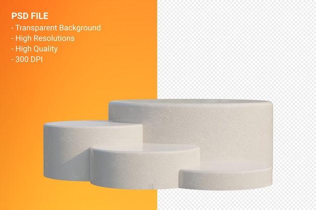 Marble Podium minimal on transparent for cosmetic product presentation