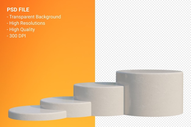 Marble Podium minimal on transparent for cosmetic product presentation