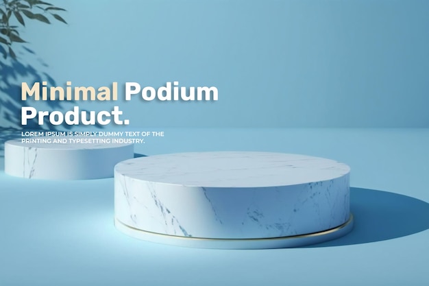 PSD marble podium stage display mockup for product presentation scene for product display 3d rendering