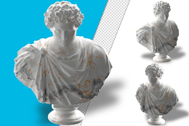 Marble Portrait of a young Marcus Aurelius statue for apparel album covers website social media