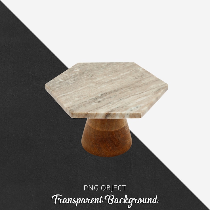 PSD marble serving plate on transparent 