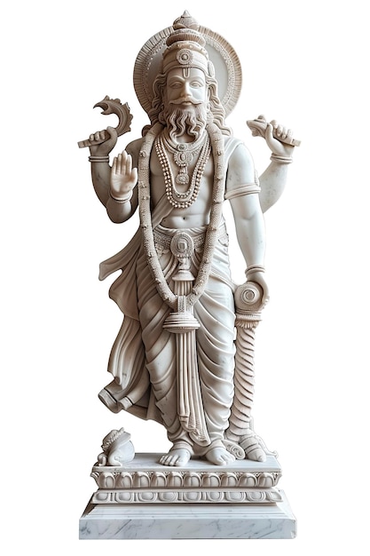 PSD marble statue of a indian god