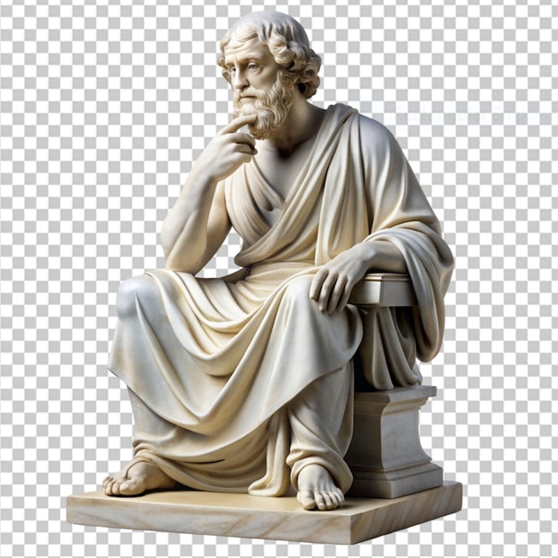 PSD marble statue philosopher on transparent background