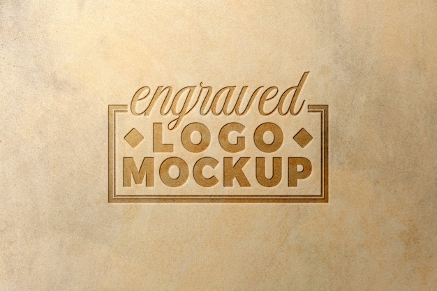 PSD mockup effetto logo in marmo e pietra