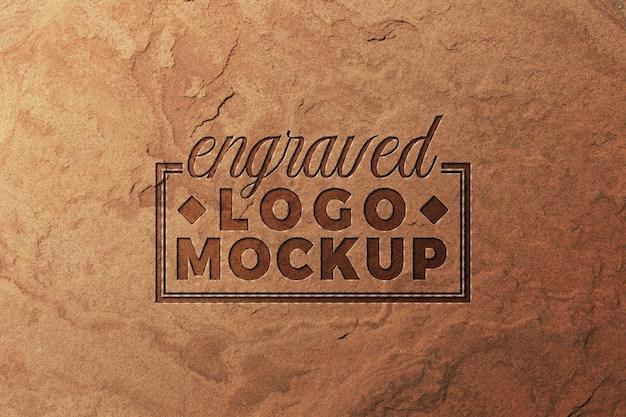 Mockup effetto logo in marmo e pietra