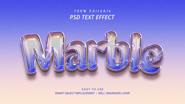 Marble text effect with abstract line pattern motif