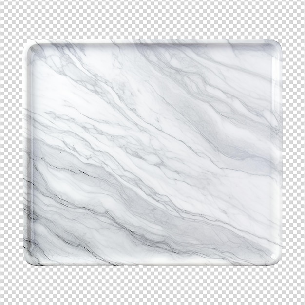 PSD marble tray isolated on transparent background