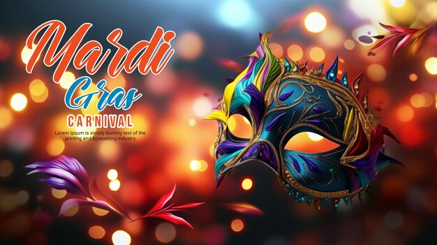 PSD mardi gras carnival background