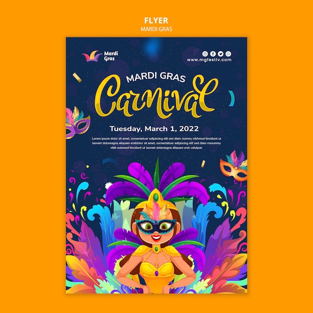 PSD mardi gras carnival flyer