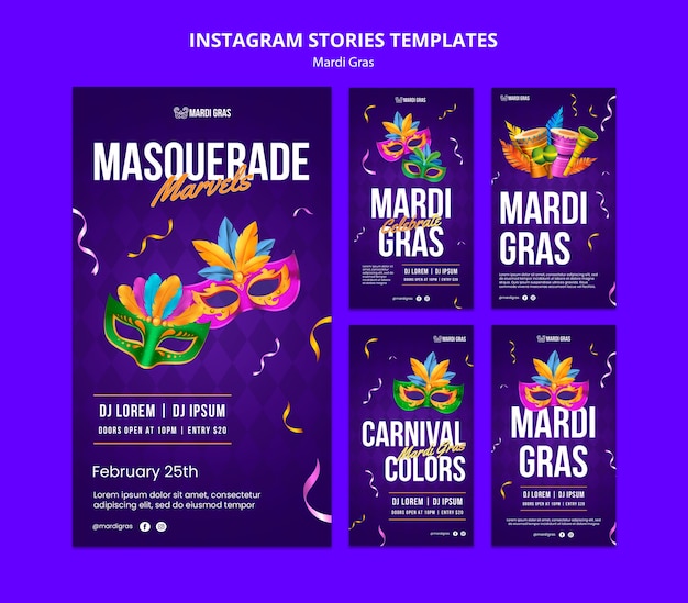 PSD mardi gras sjabloon ontwerp