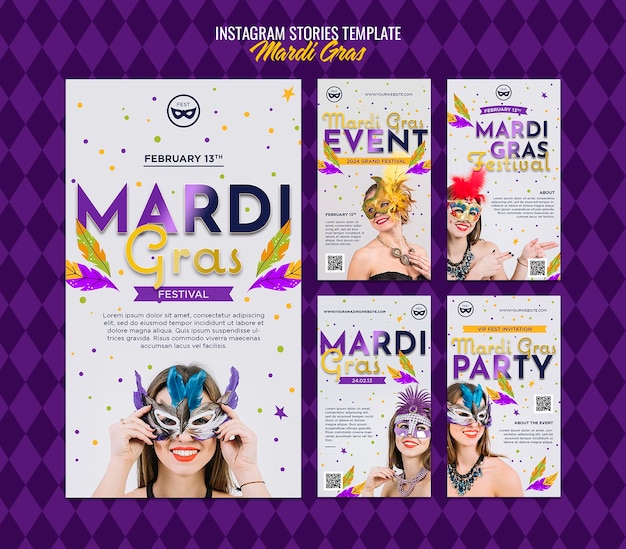 PSD mardi gras template design