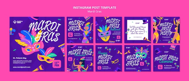 PSD mardi gras template design