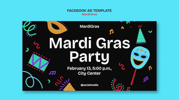 PSD mardi gras template design