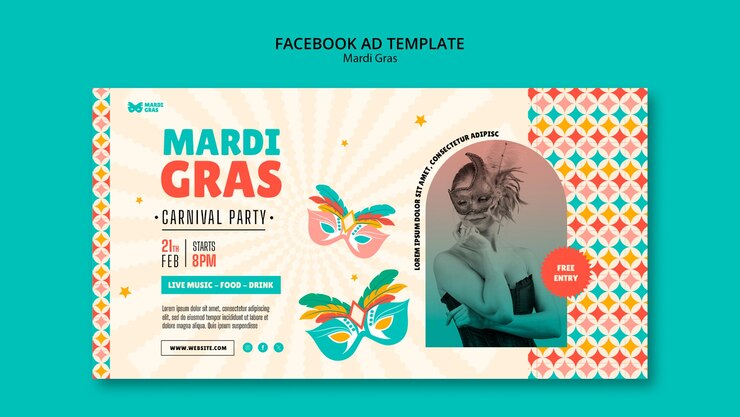 PSD mardi gras template design