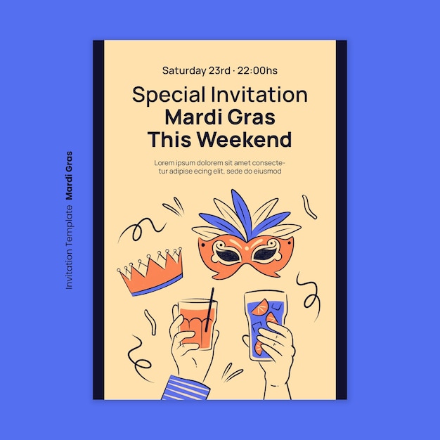 mardi gras template design