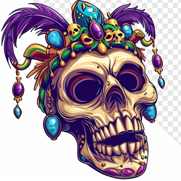 mardi gras skull shirt