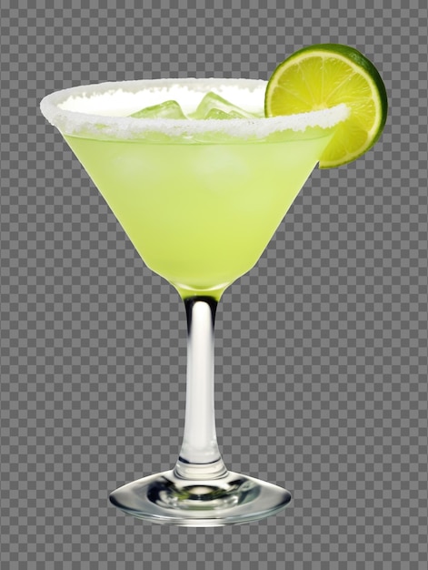 PSD margarita cocktail isolated on transparent background