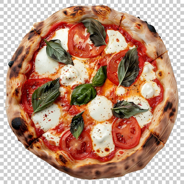 PSD margherita pizza png z przezroczystym tłem