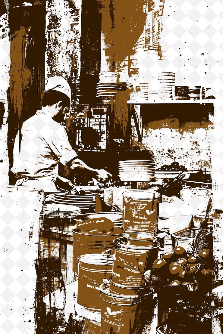 PSD margherita scene with a chef making and a customer in the sc italy culture illustration design
