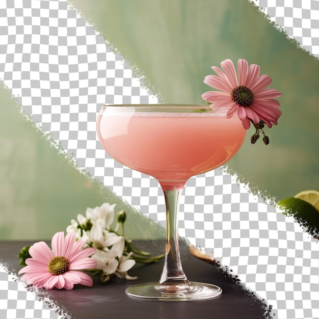 PSD marguerita-cocktail weergegeven op de bar met tekstruimte en menufoto-transparante achtergrond