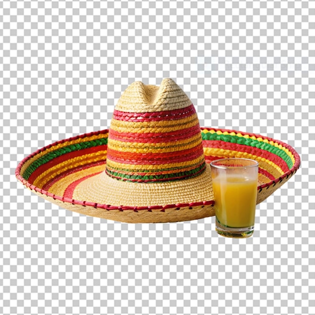 PSD mariach closeup hat with drink png