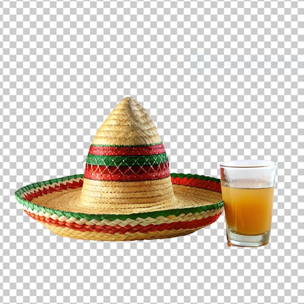 PSD mariach closeup hat with drink png