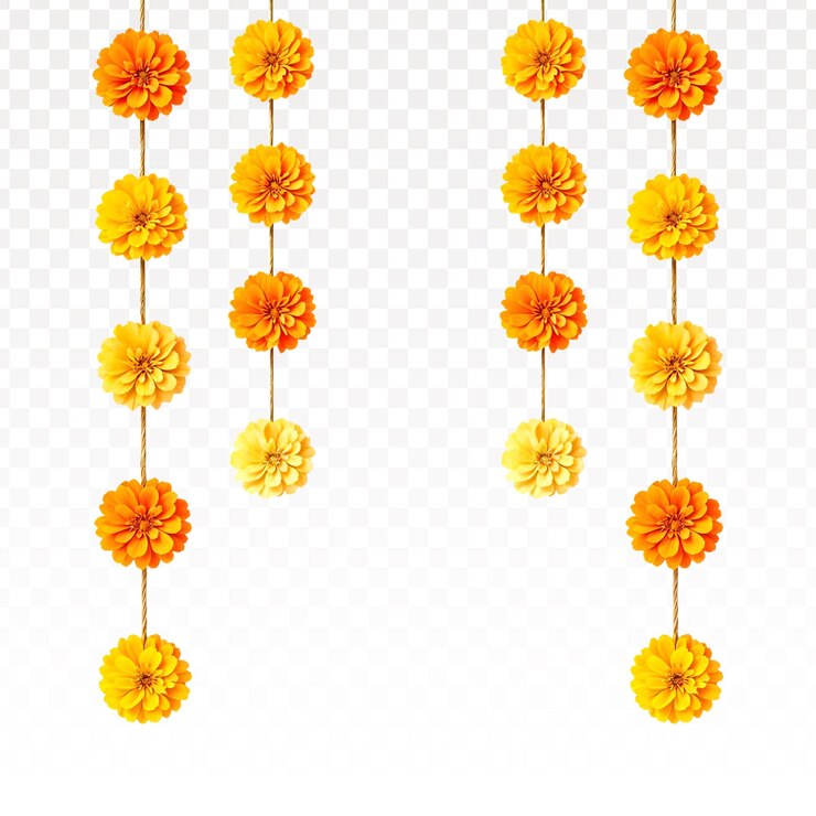 Marigold oranje bloemen krans hangende stijl