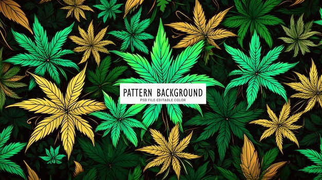 PSD marijuana pattern of color full leaves background