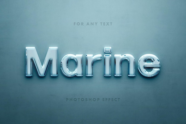 Marine glass 3d text effect