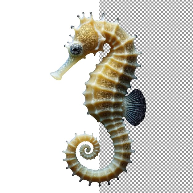 PSD marine whimsy transparent isolated seahorse