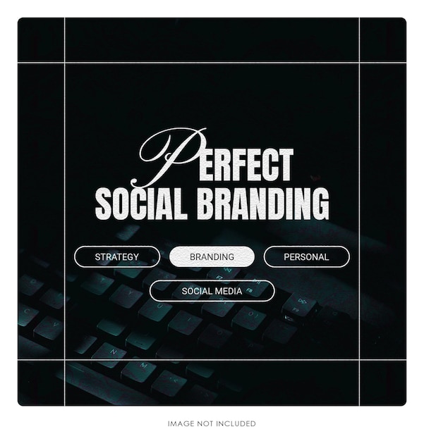 PSD marka społecznościowa z czarnym tłem szablon transparent post w mediach społecznościowych