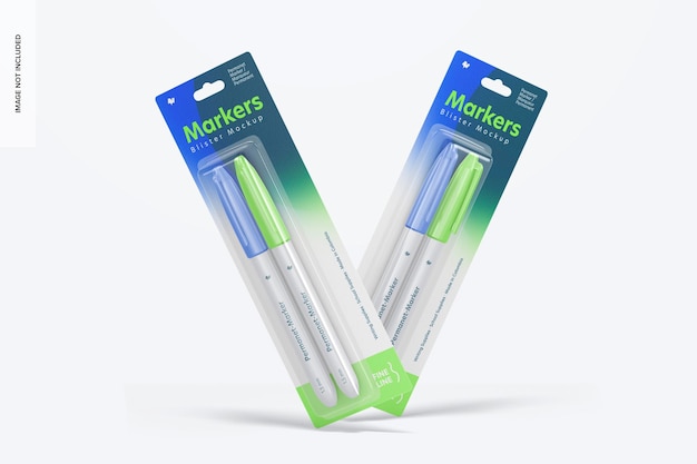 Markers Blisters mockup,
