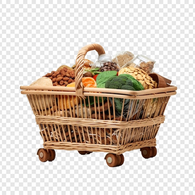 PSD market basket isolated on transparent background