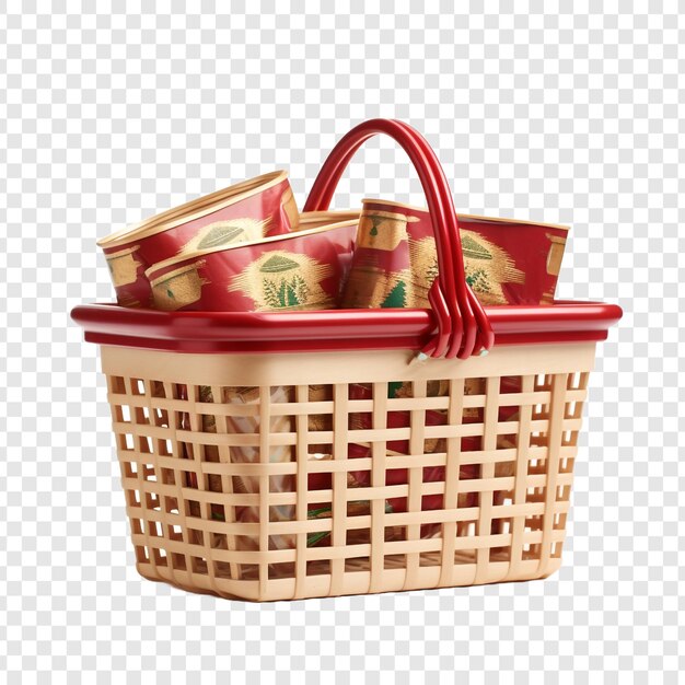 PSD market basket isolated on transparent background