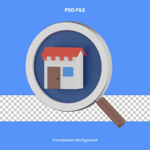 PSD market research 3d rendering icon illustration psd analytics