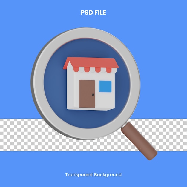 PSD market research 3d rendering icon illustration psd analytics