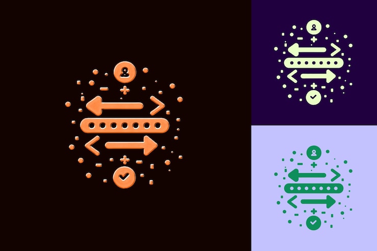 PSD market stability icon with a horizontal line or equalizer ou abstract minimalist icon designs