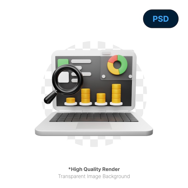 PSD market trading analytics 3d icon premium psd