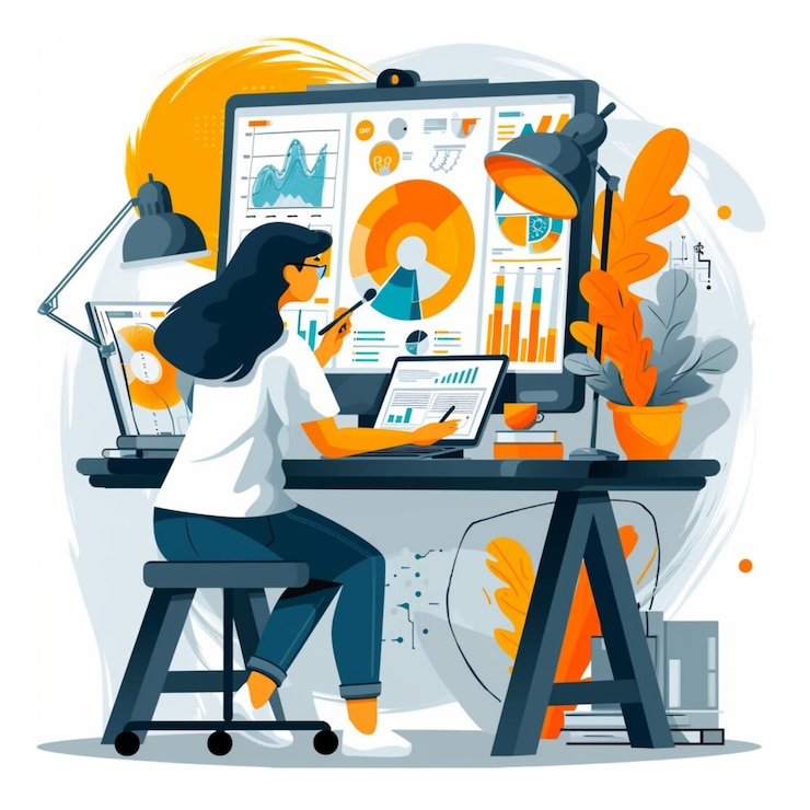 PSD marketing 3d illustration on a white background